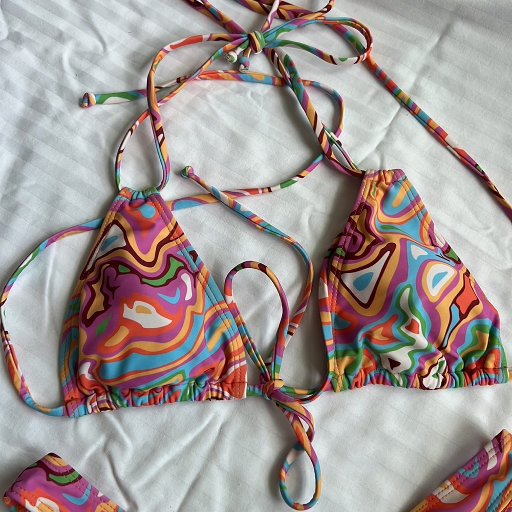 Three Piece Multi Color Swimsuit - Picture 2 of 5